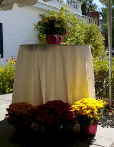 Cocktail table with linen