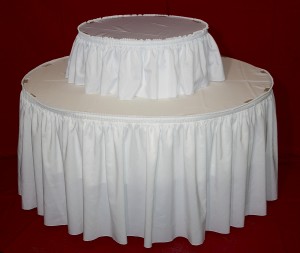 Multi-Level Display Table with Linens, Round