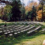 Samsonite Folding Chairs setup for a Wedding Ceremony Outside