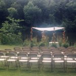 Samsonite Folding Chairs setup for a Jewish Wedding Ceremony