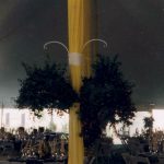 Center Pole Decor, Hanging flower baskets with pole wrap