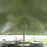 Hanging Japanese Lantern Lights in a century style pole tent