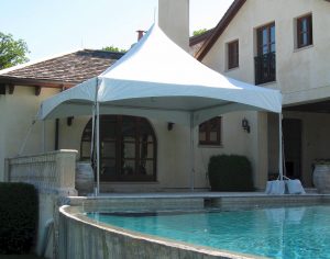 16x16 Frame Tent on Pool Patio