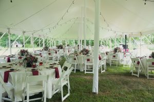 White Center Pole Wraps and Bistro Lights in 30x90