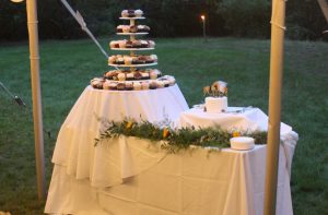 Rectangle and Round Display table with Cupcakes